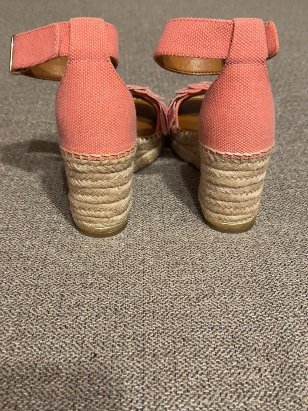 Franco Sarto Pink Floral Wedge Sandals